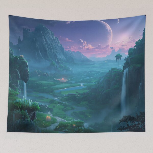 Item preview, Floating Hanging Gardens Fantasy Alien Landscape designed and sold by Luminous Wilds.