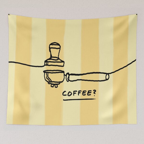 Item preview, Portafilter Line Art butter yellow designed and sold by ExcelsiorArt.