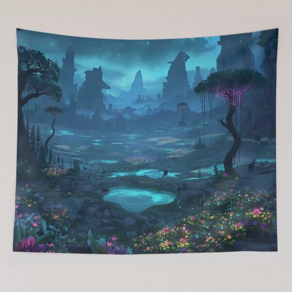 Item preview, Paisaje alienígena fantástico del valle de las luces vivientes designed and sold by Luminous Wilds.