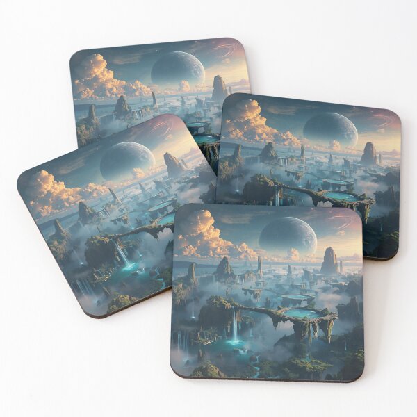 Item preview, Celestial Waterfall Kingdom Fantasy Landscape designed and sold by Luminous Wilds.