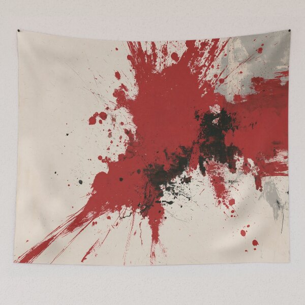 Item preview, Explosive Red Splash Abstract Art - Textured Red Palette No.14 designed and sold by SlowRegardArt.