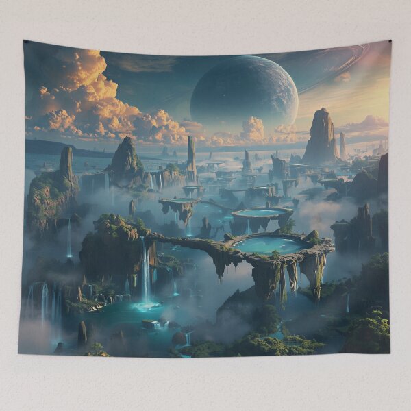 Item preview, Celestial Waterfall Kingdom Fantasy Landscape designed and sold by Luminous Wilds.