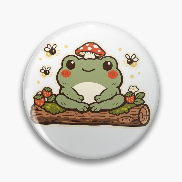 Item preview, Kawaii Frog Mushroom Sticker — Cottagecore Toadstool Frog, Firefly Forest, Cute Goblincore Aesthetic, Nature Lover Gift designed and sold by aurapicks786.