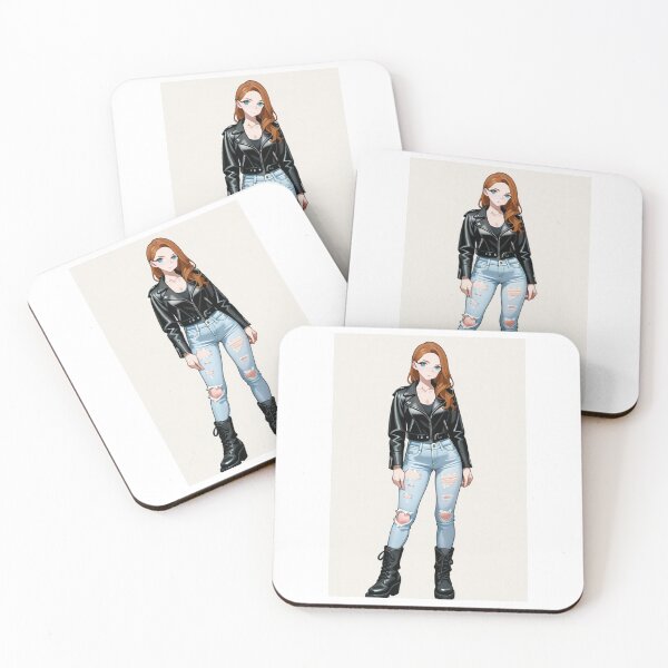 Item preview, Fashion - attitude redhead woman leather designed and sold by AnimeShin.