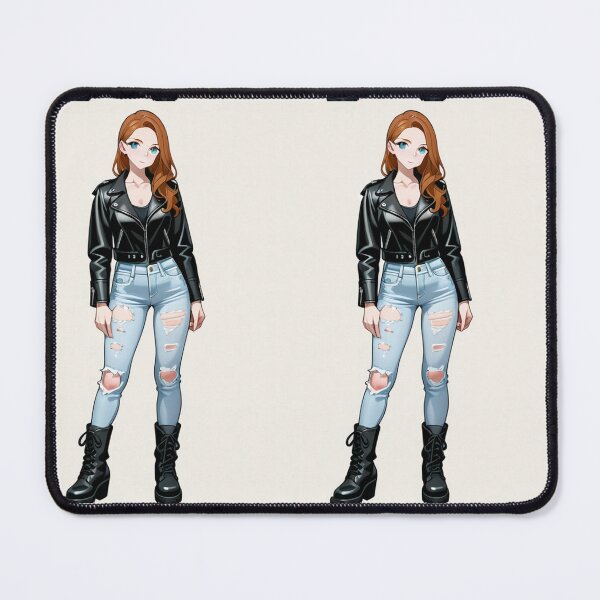 Item preview, Fashion - attitude redhead woman leather designed and sold by AnimeShin.