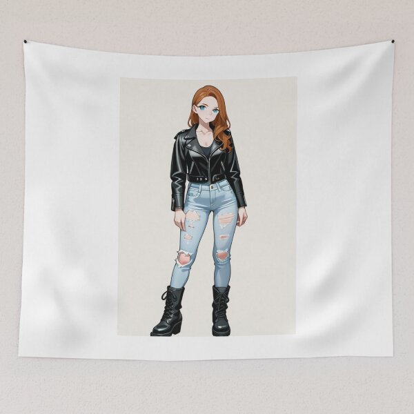Item preview, Fashion - attitude redhead woman leather designed and sold by AnimeShin.