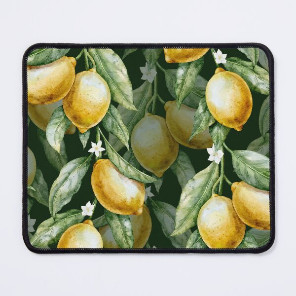 Item preview, Watercolor Lemon Pattern Dark Botanical designed and sold by Alisles.