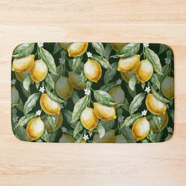 Item preview, Watercolor Lemon Pattern Dark Botanical designed and sold by Alisles.