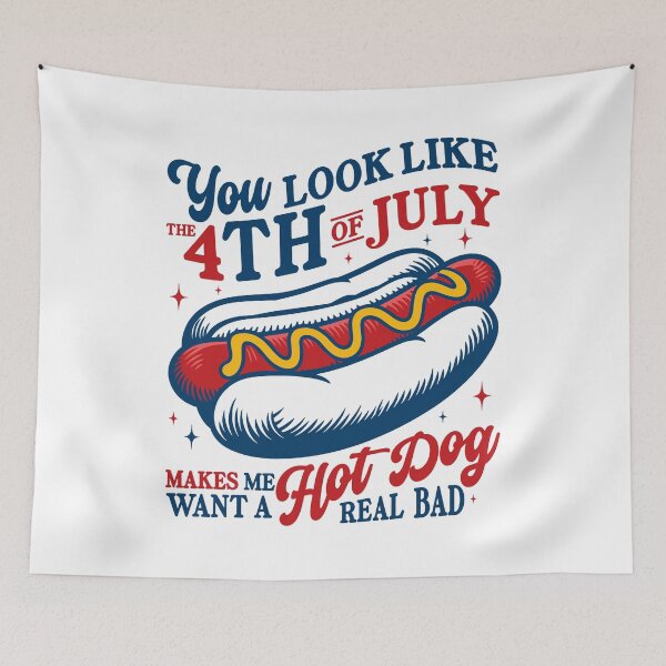Item preview, You Look Like the 4th of July Makes Me Want A Hot Dog Real Bad Funny 4th of July designed and sold by gunaone-design.