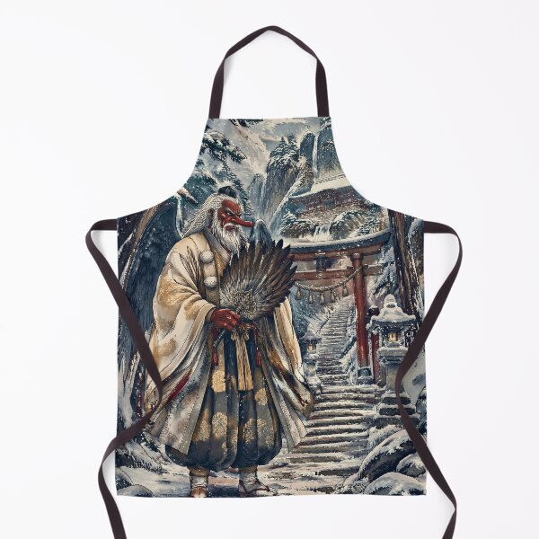 Item preview, Tengu Guardian of the Snow Shrine | Japanese Yokai Mountain Spirit Art designed and sold by kaxymax.