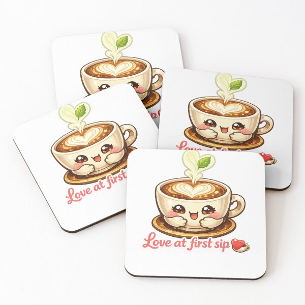 Item preview, Latte cafe - Love at first sip - Kawaii designed and sold by Gillou57.