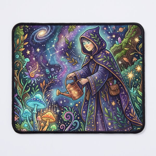 Item preview, A space herbalist in an enchanted forest. designed and sold by MyHappyArtShop.