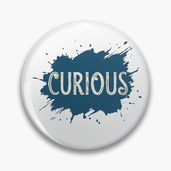 Item preview, Curious Word On Blue Ink Splatter designed and sold by GiggleInkTees.