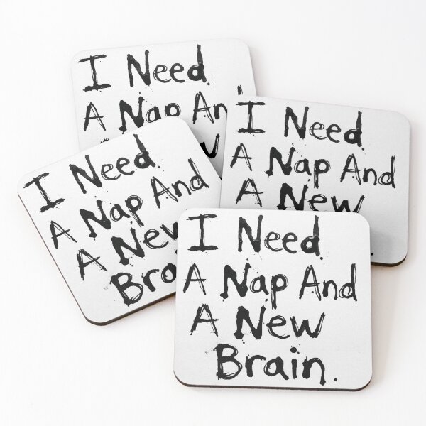 Item preview, I Need A Nap And A New Brain | Funny Exhausted Quote | Burnout Humor Typography | Introvert Life Design | Overthinking Poison designed and sold by Fernhaven.