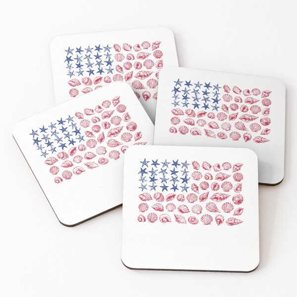 Item preview, USA Coastal Shell Patriotic Beach Lover Seashell American Flag 250th Anniversary 4th of July 250 Years USA 1776 2026 designed and sold by gunaone-design.