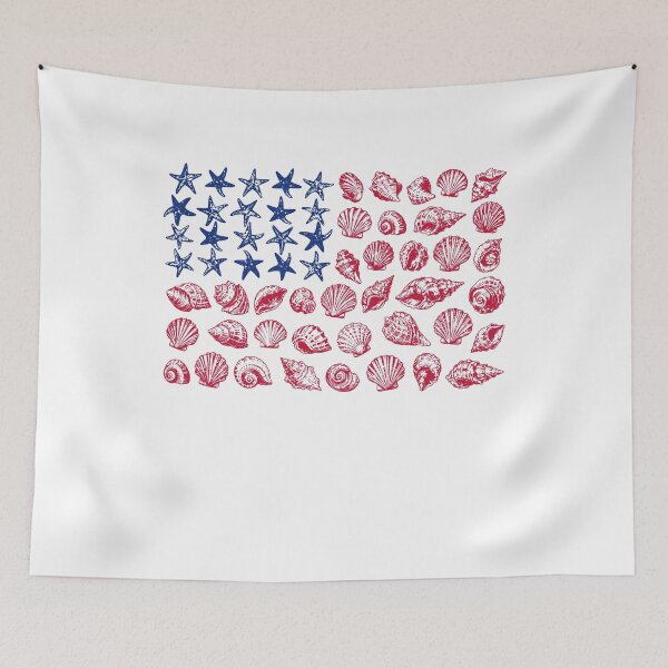 Item preview, USA Coastal Shell Patriotic Beach Lover Seashell American Flag 250th Anniversary 4th of July 250 Years USA 1776 2026 designed and sold by gunaone-design.