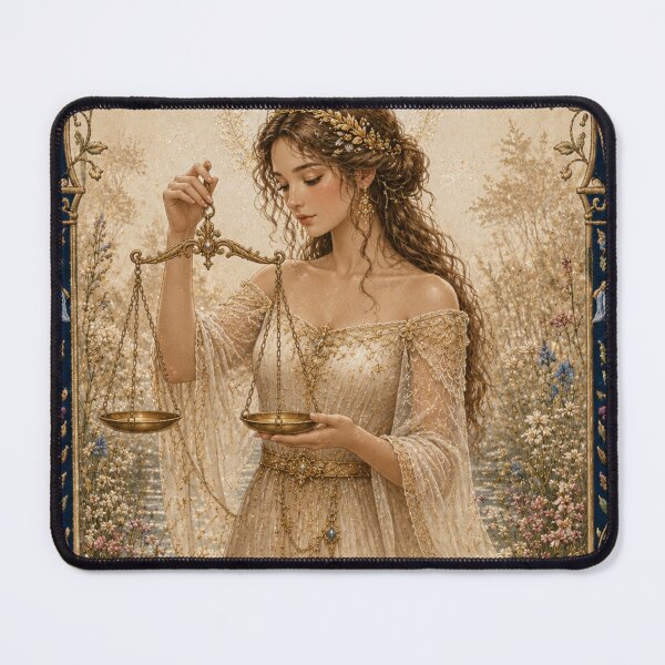 Item preview, Libra Zodiac Maiden | Celtic Art Aesthetic | Medieval Fantasy Faux Embroidery designed and sold by doinitzart.