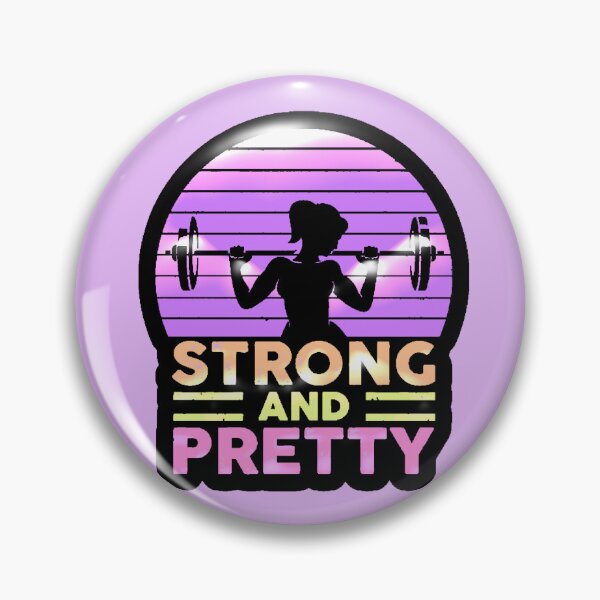 Item preview, Strong and Pretty Gym Girl Retro Fitness Motivation Gift designed and sold by AstronautMerch.