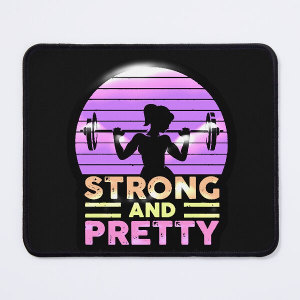 Item preview, Strong and Pretty Gym Girl Retro Fitness Motivation Gift designed and sold by AstronautMerch.