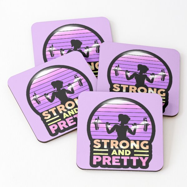 Item preview, Strong and Pretty Gym Girl Retro Fitness Motivation Gift designed and sold by AstronautMerch.