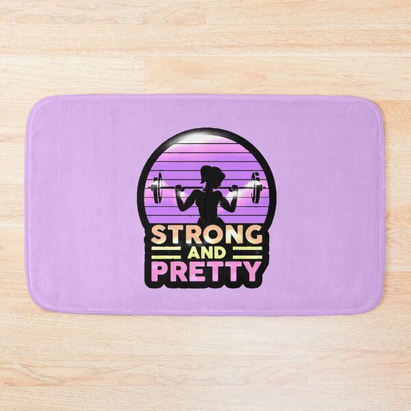 Item preview, Strong and Pretty Gym Girl Retro Fitness Motivation Gift designed and sold by AstronautMerch.