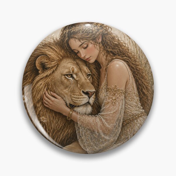 Item preview, Leo Zodiac Maiden | Celtic Art Aesthetic | Medieval Fantasy Faux Embroidery Print  designed and sold by doinitzart.