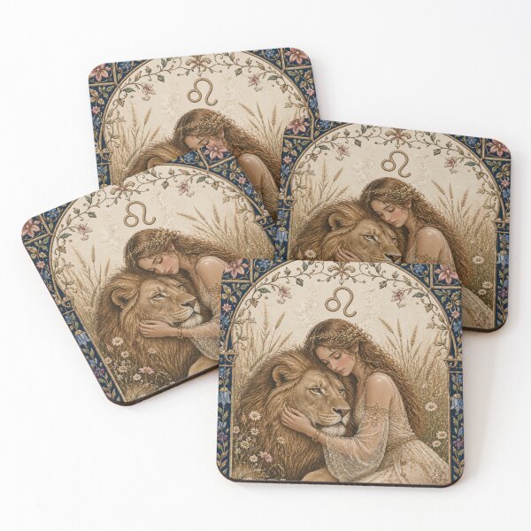 Item preview, Leo Zodiac Maiden | Celtic Art Aesthetic | Medieval Fantasy Faux Embroidery Print  designed and sold by doinitzart.