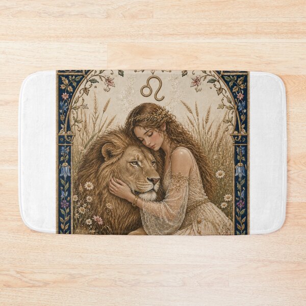 Item preview, Leo Zodiac Maiden | Celtic Art Aesthetic | Medieval Fantasy Faux Embroidery Print  designed and sold by doinitzart.