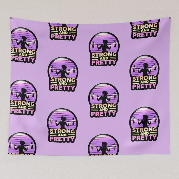 Item preview, Strong and Pretty Gym Girl Retro Fitness Motivation Gift designed and sold by AstronautMerch.