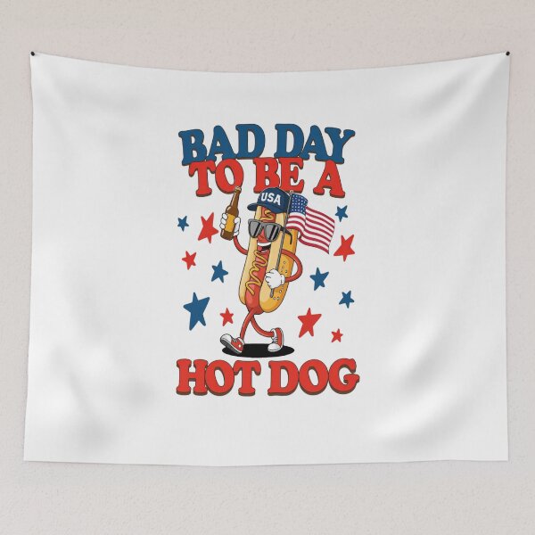 Item preview, Bad Day to Be a Hotdog Funny Retro Hotdog 4th of July Design  designed and sold by Thread&Fable.