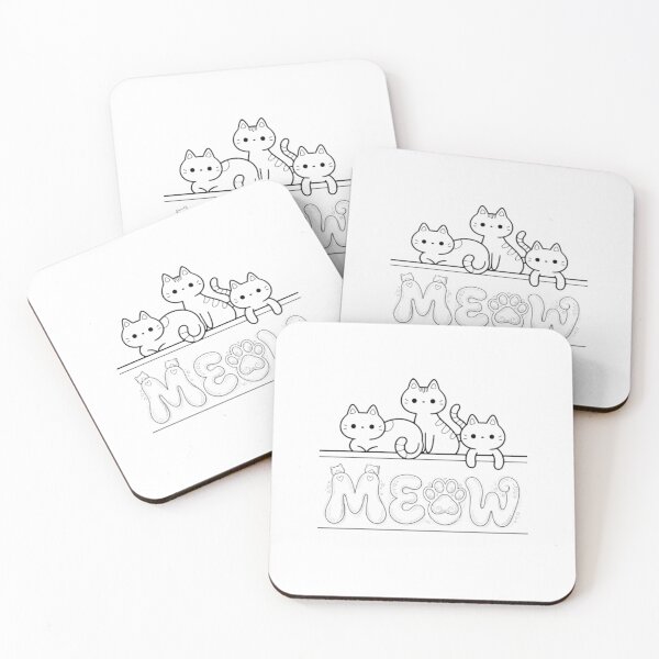 Item preview, Meow Cat Family | Cute Kawaii Cat Lovers Minimalist Design designed and sold by Joyfulfabric.