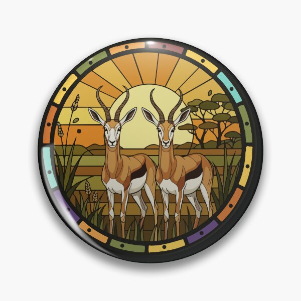 Item preview, Stained Glass Gazelle Sunset Safari Art designed and sold by d247.