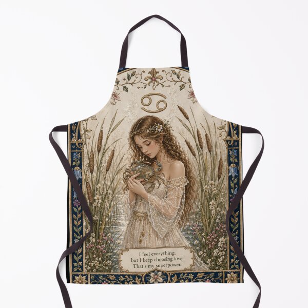 Item preview, Cancer Zodiac Maiden | Celtic Art Aesthetic | Medieval Fantasy Faux Embroidery Print designed and sold by doinitzart.