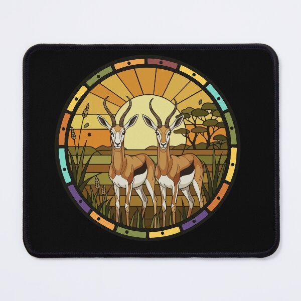 Item preview, Stained Glass Gazelle Sunset Safari Art designed and sold by d247.