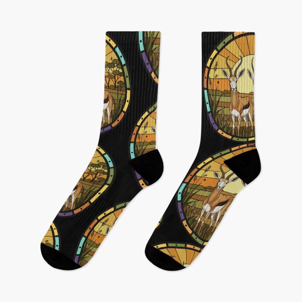 Item preview, Stained Glass Gazelle Sunset Safari Art designed and sold by d247.
