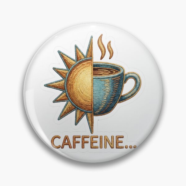 Item preview, Faux Embroidery Sun Coffee Cup Caffeine Lover Design designed and sold by EKHOAISTORE.