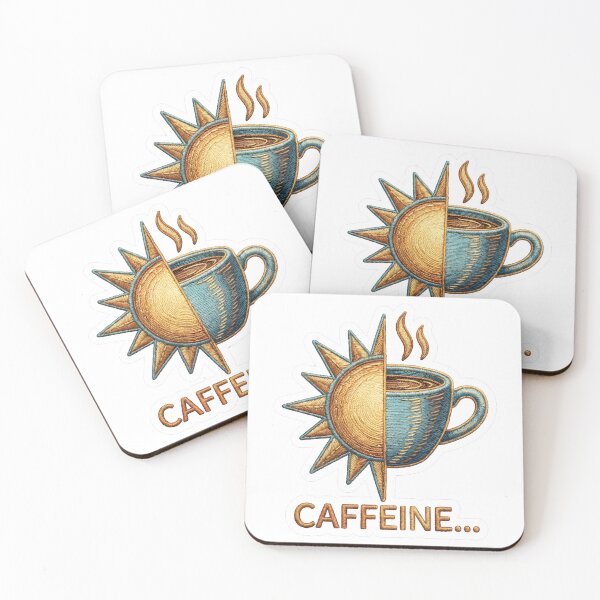 Item preview, Faux Embroidery Sun Coffee Cup Caffeine Lover Design designed and sold by EKHOAISTORE.