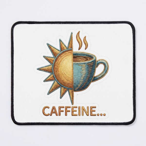 Item preview, Faux Embroidery Sun Coffee Cup Caffeine Lover Design designed and sold by EKHOAISTORE.