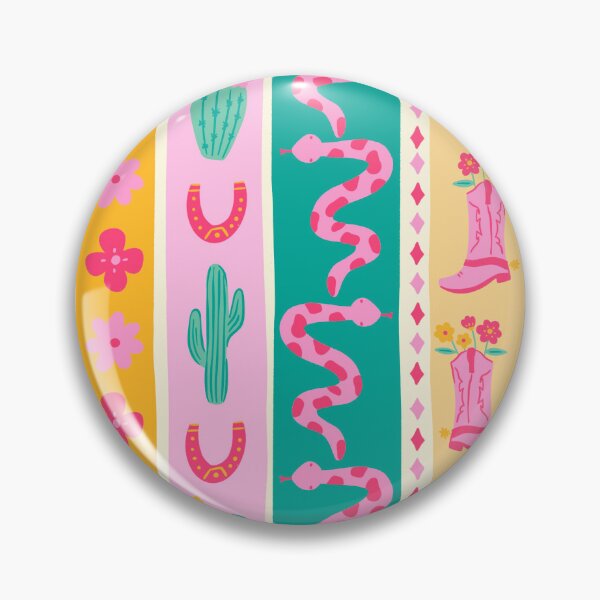 Item preview, Pink Cowgirl Boots and Cactus Stripes designed and sold by DafneDStudio.