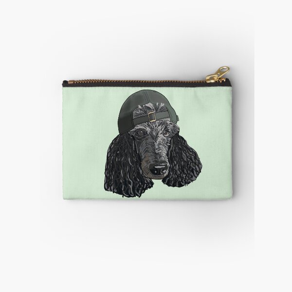 Item preview, Black Standard Poodle wearing a green hat backwards designed and sold by Kittyher18.