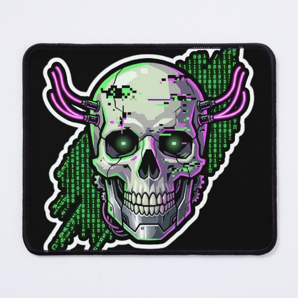 Item preview, Cyberpunk Hacker Skull Binary Matrix Code Sticker designed and sold by Neo Tokio.