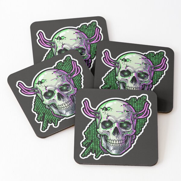 Item preview, Cyberpunk Hacker Skull Binary Matrix Code Sticker designed and sold by Neo Tokio.