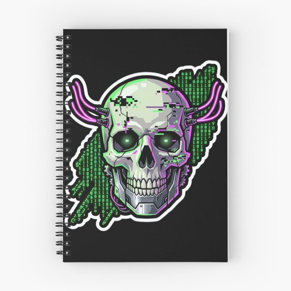 Item preview, Cyberpunk Hacker Skull Binary Matrix Code Sticker designed and sold by Neo Tokio.