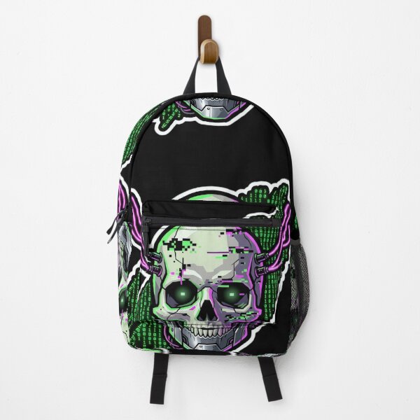 Item preview, Cyberpunk Hacker Skull Binary Matrix Code Sticker designed and sold by Neo Tokio.