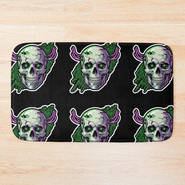 Item preview, Cyberpunk Hacker Skull Binary Matrix Code Sticker designed and sold by Neo Tokio.