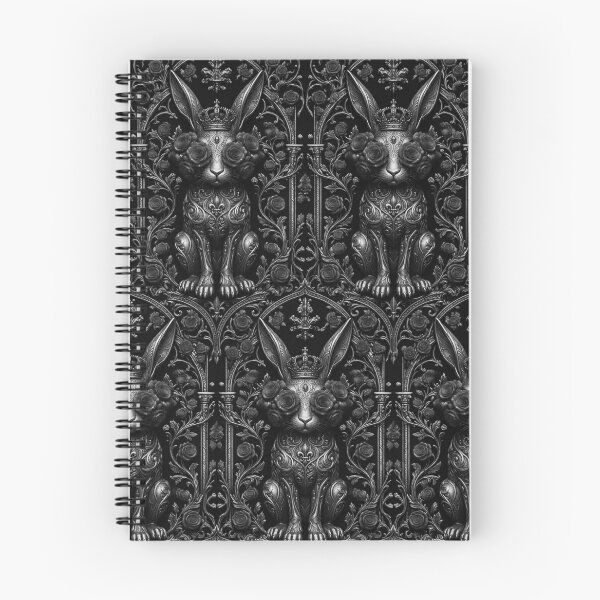 Item preview, Royal Gothic Hare: Silver Baroque Rabbit & Midnight Roses designed and sold by cabuks.