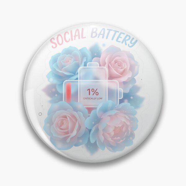 Item preview, Dreamy Floral Social Battery Critically Low Introvert Art designed and sold by EKHOAISTORE.