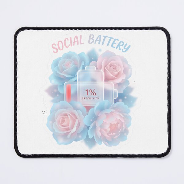 Item preview, Dreamy Floral Social Battery Critically Low Introvert Art designed and sold by EKHOAISTORE.