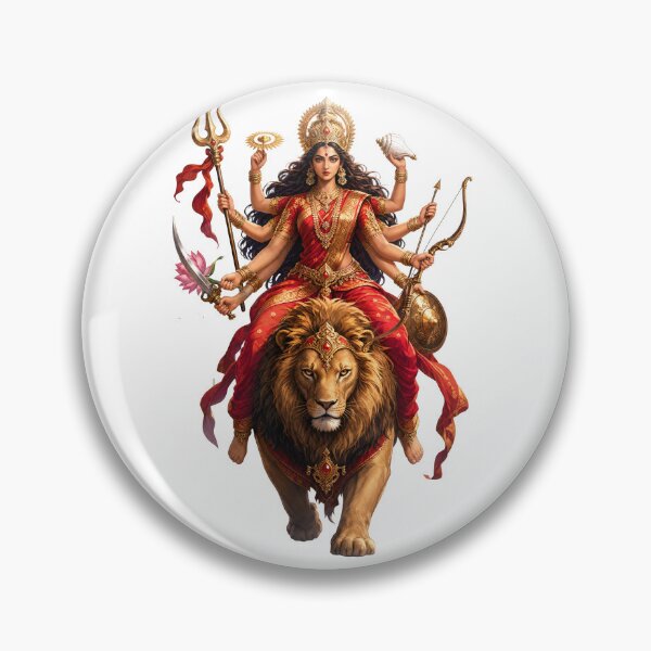 Item preview, Durga Warrior Goddess Hindu Deity Lion Fighter Art designed and sold by Sovira Studio .