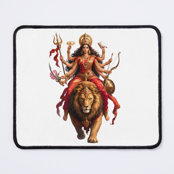 Item preview, Durga Warrior Goddess Hindu Deity Lion Fighter Art designed and sold by Sovira Studio .